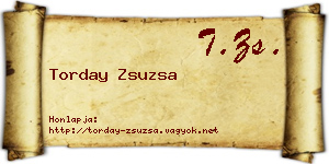 Torday Zsuzsa névjegykártya